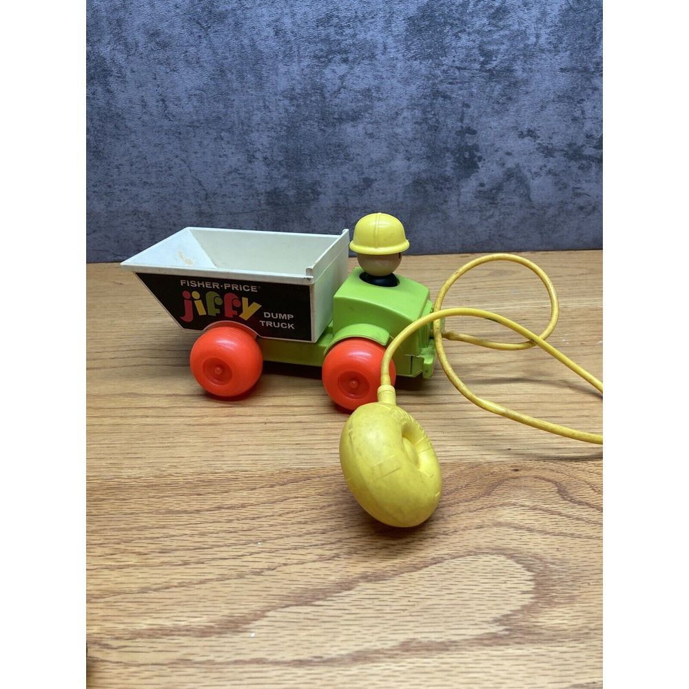 Vintage Fisher‎ Price Little People #156 Jiffy Dump Truck Toy with Pump- Works